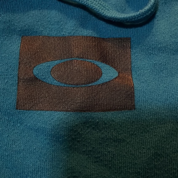 Turquoise Oakley Womens zip up hooded jacket with sleeve print size medium - Picture 6 of 14